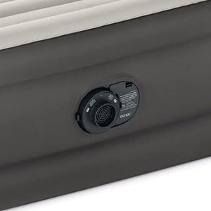 INTEX 64091E Twin Size Air Mattress, TruAire 18in Height, PVC-Free Inflatable Mattress with Built-in Pump – Portable Bed for Camping & Travel