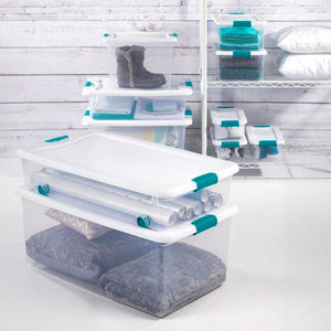 Sterilite 12 Pack 15-Qt & 6 Pack 25-Qt Stackable Clear Plastic Storage Bin w/Lid