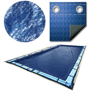 Swimline 18 x 36 Foot Winter Rectangular In Ground Swimming Pool Cover, Navy