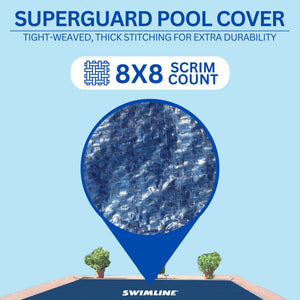 Swimline 18 x 36 Foot Winter Rectangular In Ground Swimming Pool Cover, Navy