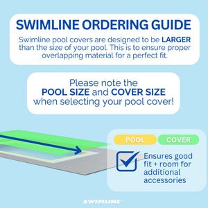 Swimline 18 x 36 Foot Winter Rectangular In Ground Swimming Pool Cover, Navy