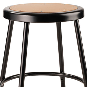 National Public Seating 6200 Series 18" Steel Stool Supports 500 Pounds, Black