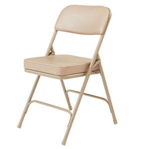 NPS 3200 Series 2" Cusion Vinyl Upholstered Office Folding Chair, Beige, 2 Pack - TRAPSKI