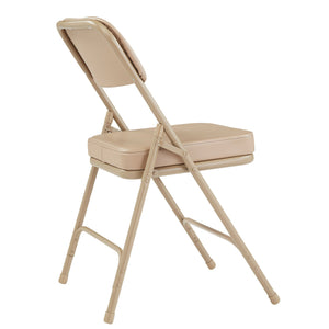 NPS 3200 Series 2" Cusion Vinyl Upholstered Office Folding Chair, Beige, 2 Pack - TRAPSKI