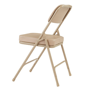 NPS 3200 Series 2" Cusion Vinyl Upholstered Office Folding Chair, Beige, 2 Pack - TRAPSKI