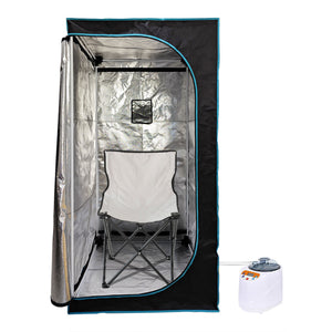 JOMEED 35 x 35 Inch Portable Zip Sauna with Chair for Home Relaxation, Black
