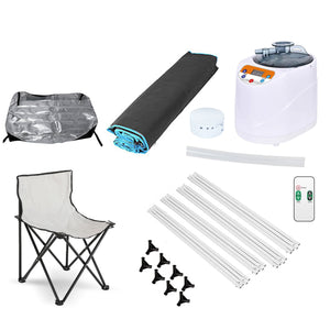 JOMEED 35 x 35 Inch Portable Zip Sauna with Chair for Home Relaxation, Black