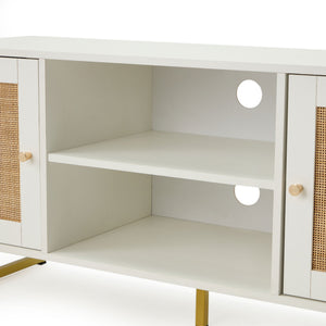 JOMEED TV Console Stand Table Storage Cabinet Media Entertainment Center, White