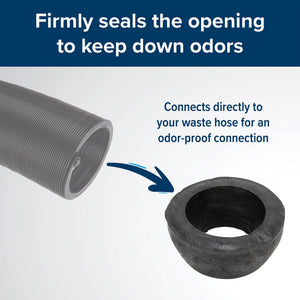 Camco 39312 4 x 3 Inch RV Sewer Hose Rubber Donut Seal for Sewer Inlets, Black