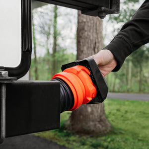 Camco 40310 Plastic Magnetic Vented RV Bumper Cap Set with Insect Screen, Black