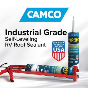 Camco Pro Tec RV Roof 10.1 Fluid Ounce Self Leveling Roof Edge and Vent Sealant