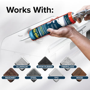 Camco Pro Tec RV Roof 10.1 Fluid Ounce Self Leveling Roof Edge and Vent Sealant