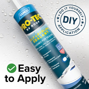 Camco Pro Tec RV Roof 10.1 Fluid Ounce Self Leveling Roof Edge and Vent Sealant