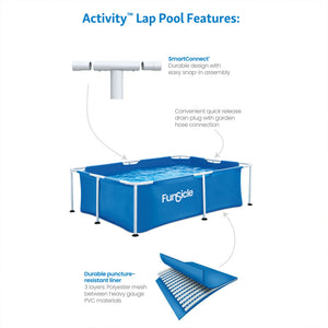 Funsicle 7' x 5' Above Ground Activity Lap Swimming Pool for Family and Kids