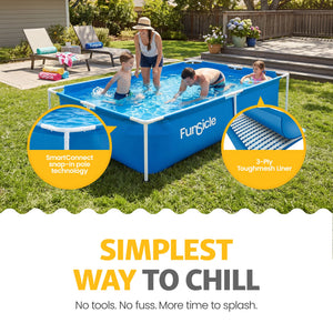 Funsicle 7' x 5' Above Ground Activity Lap Swimming Pool for Family and Kids