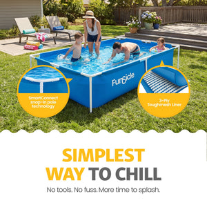 Funsicle 7' x 5' Above Ground Activity Lap Swimming Pool for Family and Kids