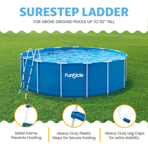 Funsicle 52 Inch SureStep 4 Stair Outdoor Above-Ground Swimming Pool Ladder