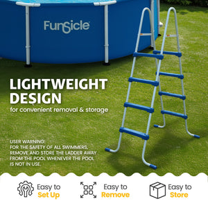 Funsicle 52 Inch SureStep 4 Stair Outdoor Above-Ground Swimming Pool Ladder