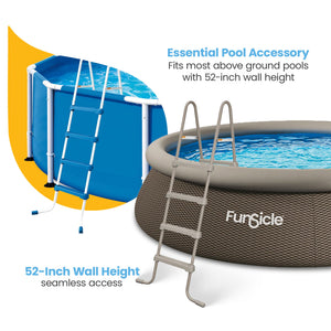 Funsicle 52 Inch SureStep 4 Stair Outdoor Above-Ground Swimming Pool Ladder