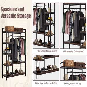 JOMEED Freestanding Closet Clothing Rack Organizer with Shelves and Hanging Rod