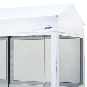 Suntime 10' x 20' Easy Pop Up Rectangular Canopy with Removable Sidewalls, White