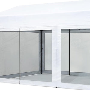 Suntime 10' x 20' Easy Pop Up Rectangular Canopy with Removable Sidewalls, White