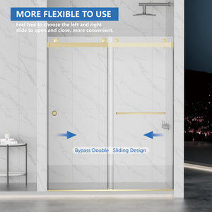 Frameless Shower Door with Double Sliding Design