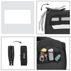 hauck Play N Relax Center Portable Baby Playard Crib with Travel Bag, Black - TRAPSKI