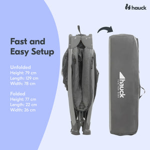 hauck Play N Relax Center Portable Baby Playard Crib with Travel Bag, Charcoal