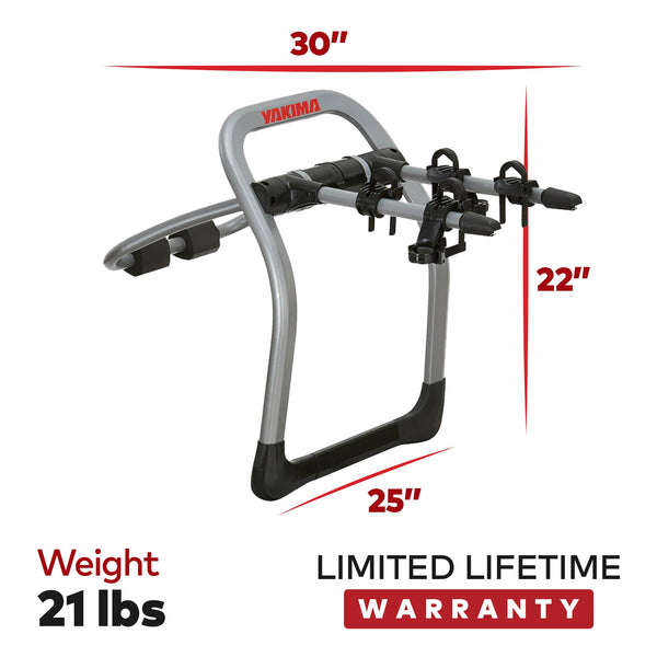 Yakima HalfBack 2 Bike Capacity Trunk Bike Strap Rack with ZipStrips, Gray/Black