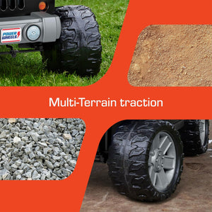 Power Wheels Jeep Wrangler Willys 2 Seater Toddler Kids Ride On Car SUV, Black