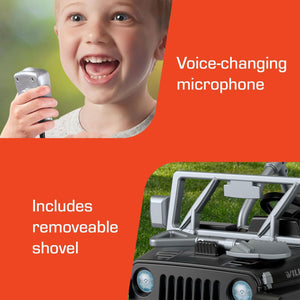 Power Wheels Jeep Wrangler Willys 2 Seater Toddler Kids Ride On Car SUV, Black