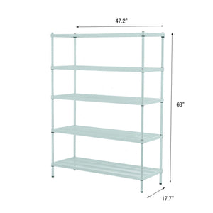 Design Ideas MeshWorks 5 Tier Full-Size Metal Storage Shelving Unit Rack, Sage