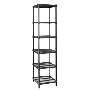 Design Ideas MeshWorks 6 Tier Tower Metal Storage Shelving Unit Rack, Black