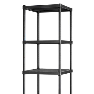 Design Ideas MeshWorks 6 Tier Tower Metal Storage Shelving Unit Rack, Black