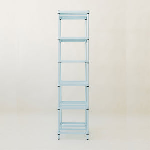 Design Ideas MeshWorks 6 Tier Tower Metal Storage Shelving Unit Rack, Sky Blue