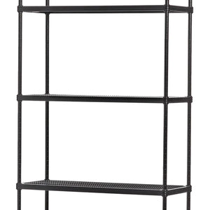 Design Ideas MeshWorks 5 Tier Metal Storage Shelving Unit Rack Bookshelf, Black