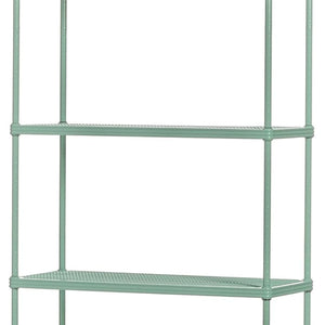 Design Ideas MeshWorks 5 Tier Metal Storage Shelving Unit Rack Bookshelf, Green