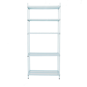 Design Ideas MeshWorks 5 Tier Metal Storage Shelving Unit Rack Bookshelf, Blue