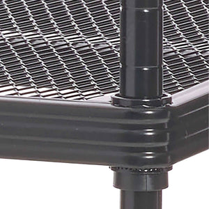 Design Ideas MeshWorks 2 Tier Full Size Metal Storage Shelving Unit Rack, Black