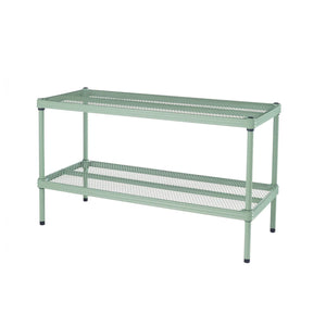 Design Ideas MeshWorks 2 Tier Full Size Metal Storage Shelving Unit, Sage Green - TRAPSKI