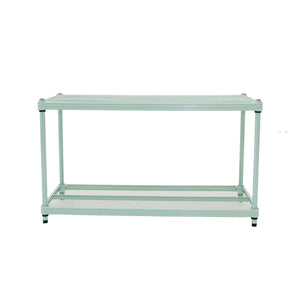Design Ideas MeshWorks 2 Tier Full Size Metal Storage Shelving Unit, Sage Green