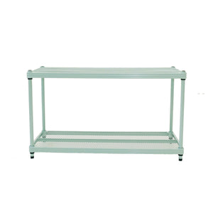 Design Ideas MeshWorks 2 Tier Full Size Metal Storage Shelving Unit, Sage Green