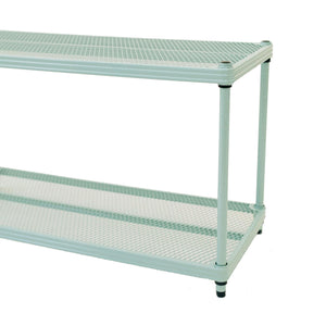 Design Ideas MeshWorks 2 Tier Full Size Metal Storage Shelving Unit, Sage Green
