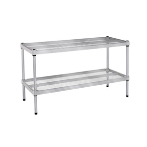 Design Ideas MeshWorks 2 Tier Full-Size Metal Storage Shelving Unit Rack, Silver