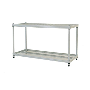 Design Ideas MeshWorks 2 Tier Full-Size Metal Storage Shelving Unit Rack, Silver