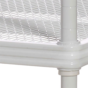 Design Ideas MeshWorks 3 Tier Tower Metal Storage Shelving Unit Rack, White