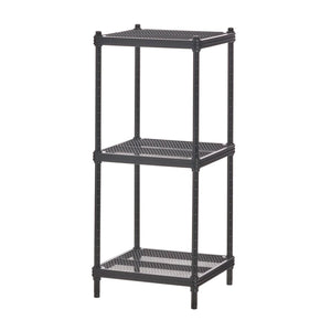 Design Ideas MeshWorks 3 Tier Tower Metal Storage Shelving Unit Rack, Black