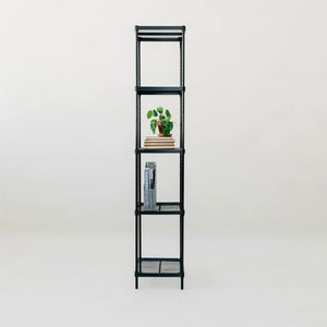 Design Ideas MeshWorks 5 Tier Tower Metal Storage Shelving Unit Rack, Black