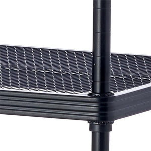 Design Ideas MeshWorks 5 Tier Tower Metal Storage Shelving Unit Rack, Black